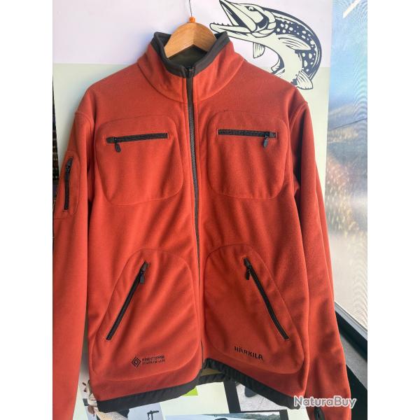 Veste Polaire Kamko Dark olive Arabian spice reversible Harkila
