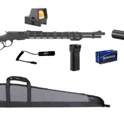Pack Carabine DERYA ARMS TM22 tactique cal.22lr VECTOR OPTICS frenzy poign&eacute;e bipied laser silencieux