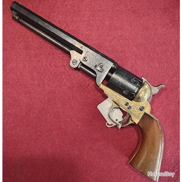 Magnifique r�volver de luxe Colt 1851 Navy enti�rement grav� main calibre 36 DGG Euroarms de 1976