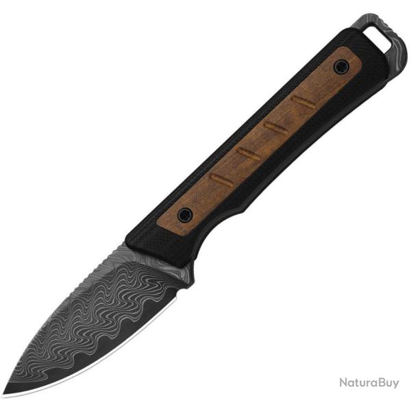 Couteau Kizer Whiskey Jack Lame Damas Drop Point Manche G10/Bois Mkuruti Etui Kydex KI1108A2
