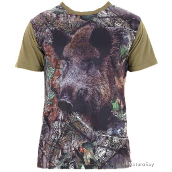 T-SHIRT LOVERGREEN CAMO "Sanglier"