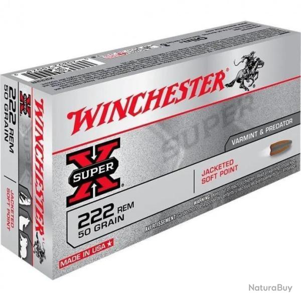BALLES WINCHESTER SOFT POINT , CAL:222R , 50GR. Lot de 60 Cartouches. !!