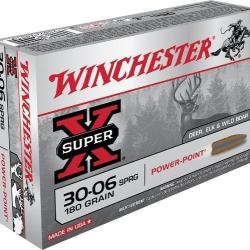 BALLES WINCHESTER POWER POINT , CAL:30-06 , 180gr. Lot de  60 cartouches. !!