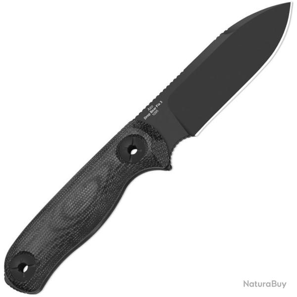 Couteau Kizer Drop Bear Fix 3 Lame Acier 1095 Drop Point Manche Micarta Noir Etui Kydex KI1101A3