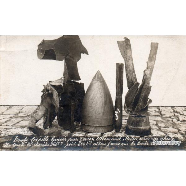 Carte postale de la Premi�re Guerre mondiale, bombe torpille allemande -N�8486
