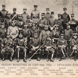 Carte postale ancienne - Grandes Manoeuvres de l'Est (Sept. 1904) - Officiers -N&deg;8487