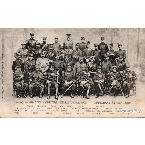 Carte postale ancienne - Grandes Manoeuvres de l'Est (Sept. 1904) - Officiers -N�8487