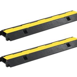 Rampe protection c&acirc;ble caoutchouc 100 cm 1 canal haute visibilit&eacute; lot 2