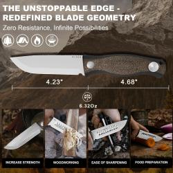 Couteau Kizer Polaris Lame Acier AEB-L Drop Point Manche Burlap Micarta/G10 Etui Kydex KI1100A3
