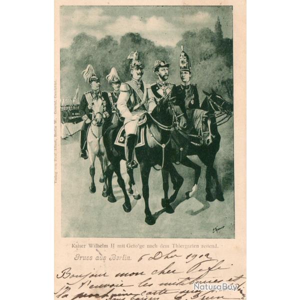 Carte postale de Guillaume II � cheval -N�8488