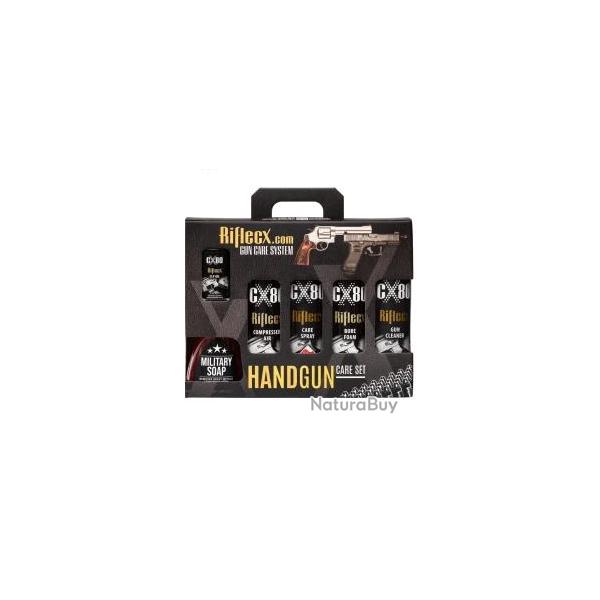 Kit entretien armes Riflecx Handgun care set de 8 produits