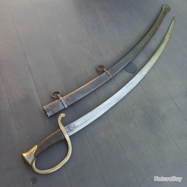 Sabre de canonnier mont� (troupe et sous-officier) mod�le 1829 - dat� mai 1844 - complet