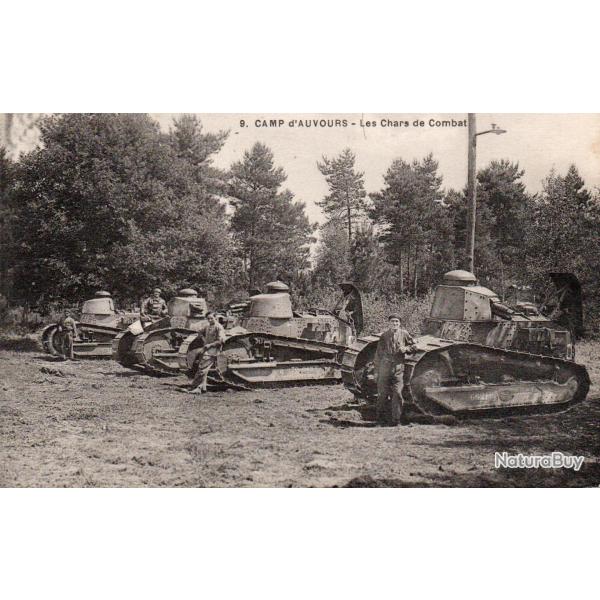 Carte Postale Ancienne - 9. CAMP d'AUVOURS - Les Chars de Combat .-N�8497