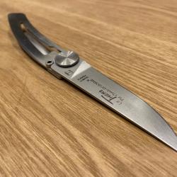 Couteau de poche "Le Thiers" par Claude Dozorme - Tout Inox avec Clip
