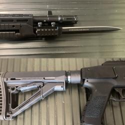 Combat Mod pour Umarex HDB68 TB68: Ba&iuml;onnette en acier + crosse tactique, installation facile