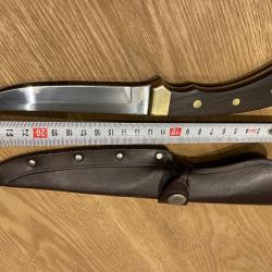Ancien couteau de chasse fixe C. JUL. HERBERTZ Solingen - Tr&egrave;s bon &eacute;tat, proche du neuf