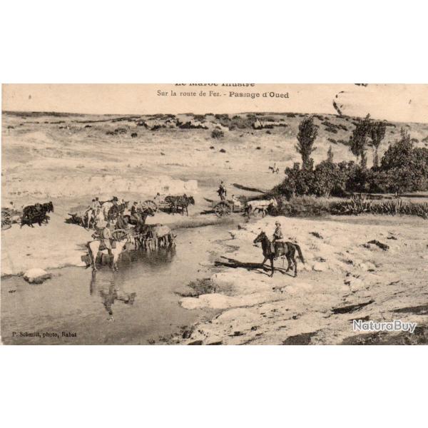 Carte Postale Ancienne - Le Maroc Illustr� - Passage d'Oued sur la route de Fez -N�8502