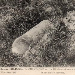 Carte postale obus allemand non &eacute;clat&eacute; Champagne 1914-1916-N&deg;8503