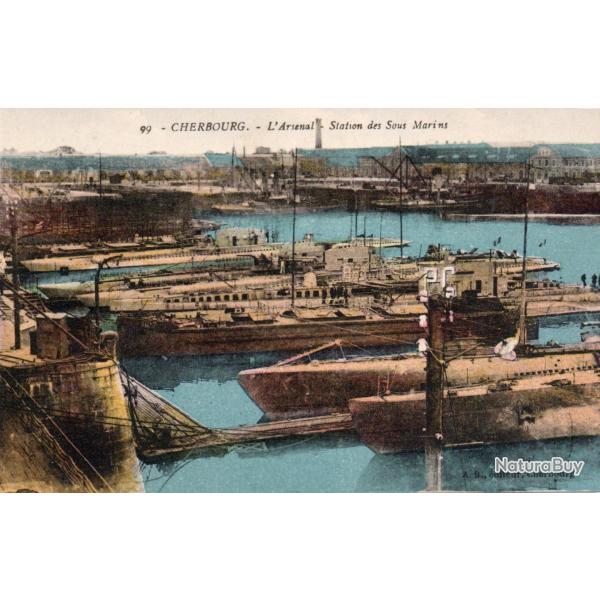 Carte Postale Cherbourg L'Arsenal Station des Sous Marins -N�8504