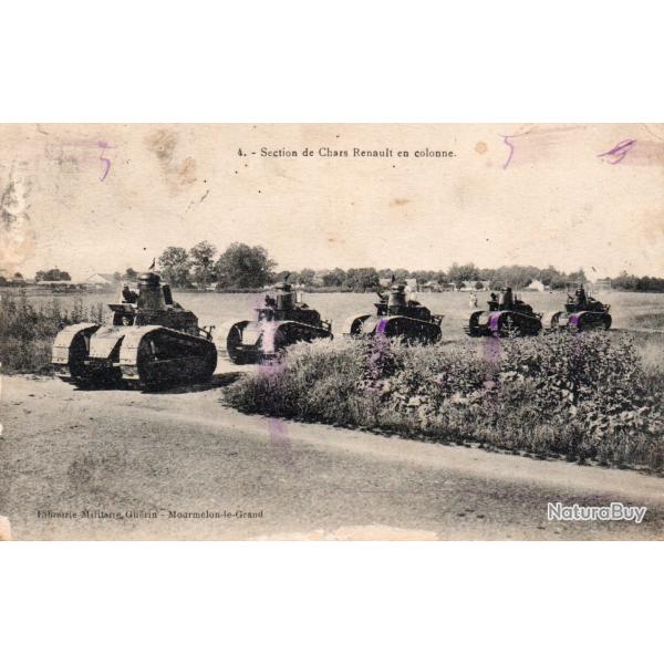 Carte Postale - Section de Chars Renault en colonne -N�8505