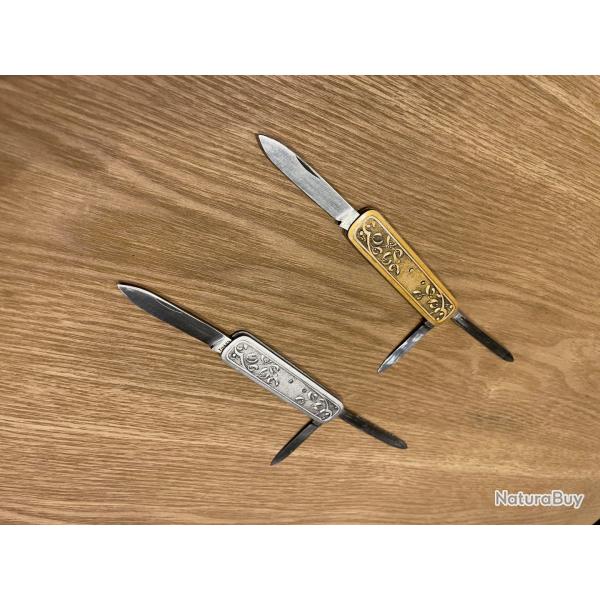 Duo d'ongliers anciens de Thiers - Style Art Nouveau (Houx & Gui)