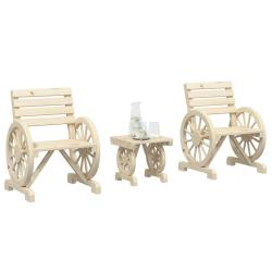 Salon de 3 pcs bois de sapin massif