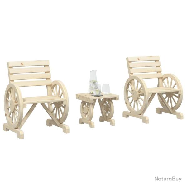 Salon de 3 pcs bois de sapin massif