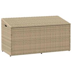 Coffre de rangement de jardin Beige 110x50x58 cm R&eacute;sine tress&eacute;e