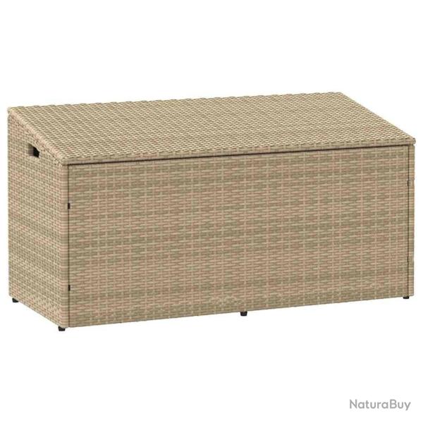 Coffre de rangement de jardin Beige 110x50x58 cm R�sine tress�e
