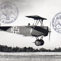Carte postale Document philat&eacute;lique Fokker Dri Triplan en vol (1917) -N&deg;8518