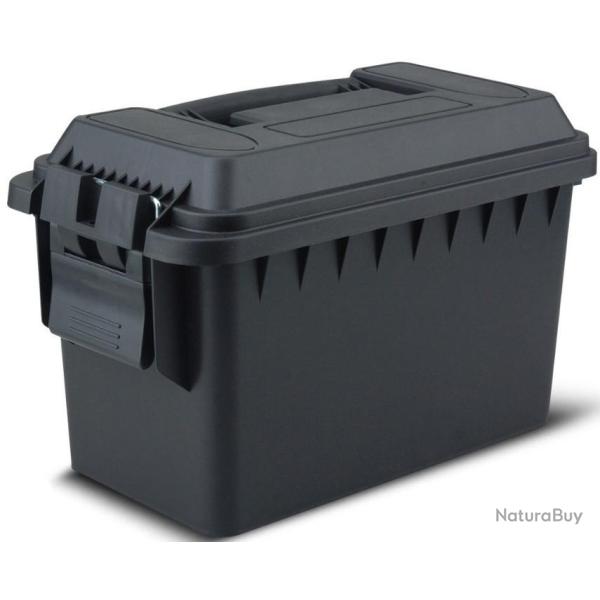 CAISSE MUNITIONS POLYMERE NOIRE CAL.50 30X16X17.5 CM