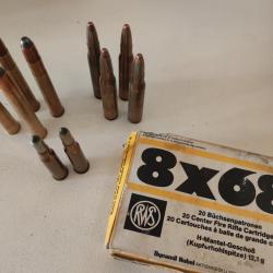 Lot de balles RWS (8x68S, 9,3x74R et 7x57R)