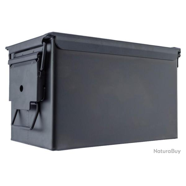 CAISSE MUNITIONS METAL CAL.50 - 33X18X23 CM NOIRE