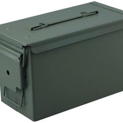 CAISSE MUNITIONS METAL CAL.50 - 33X18X23 CM OLIVE