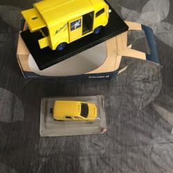 2 voitures miniatures citroen h Michelin  et Renault la poste ,   neuf