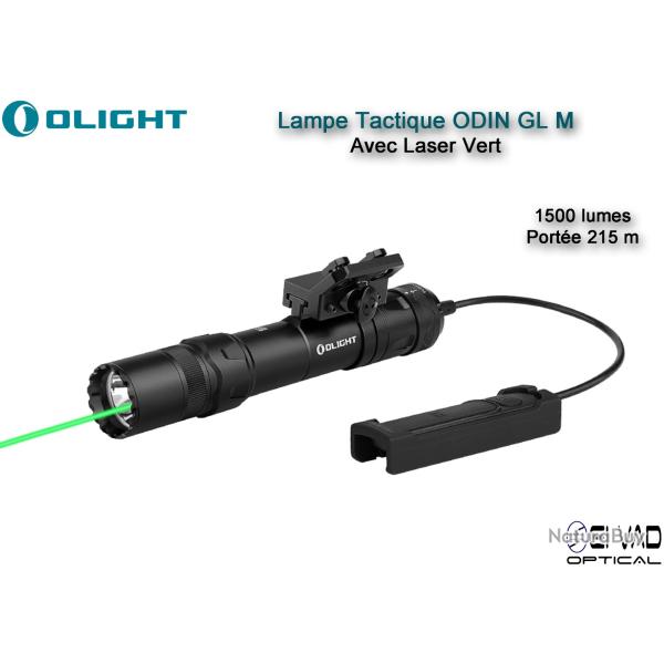 Lampe Tactique Olight ODIN GL M avec Laser Vert - Montage M-Lock