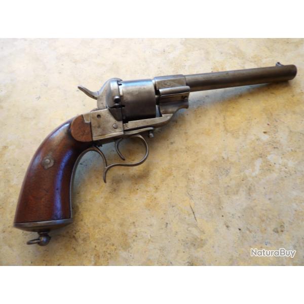 Revolver marqu� Lefaucheux 1858 civil cal 12mm manque �jecteur chien f�l�