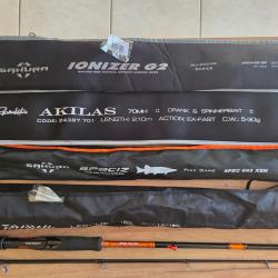 Vends canne casting, spinning ,moulinets et sacs de transport