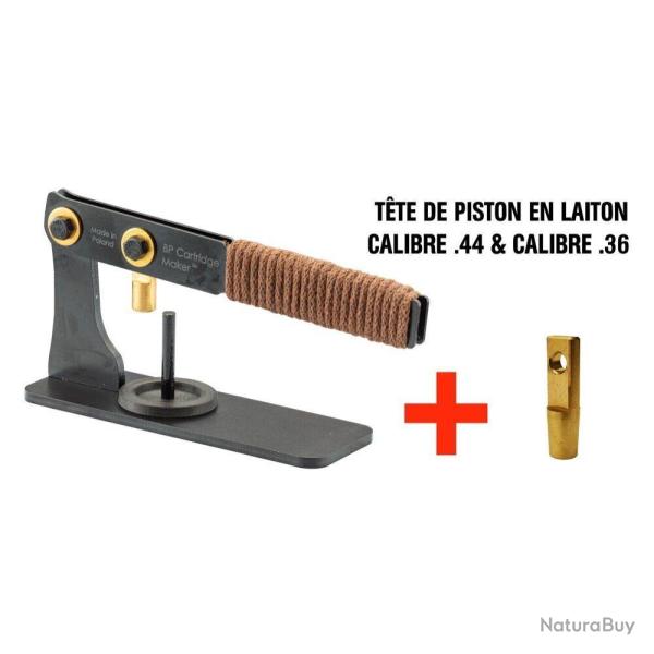 T�te de piston laiton BP Maker Cal.36 pour presse revolver poudre noire .44 + .36