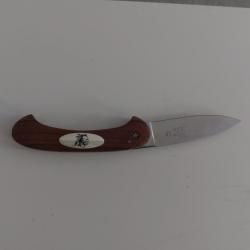Couteau Cano&euml; scrimshaw indien Camboulive bubinga