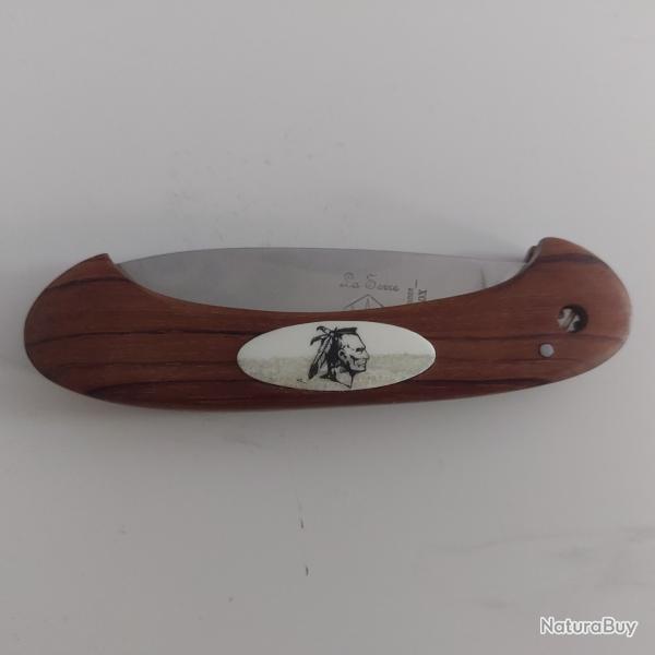 Couteau Cano� scrimshaw indien Camboulive bubinga