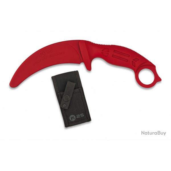 COUTEAU D'ENTRAINEMENT INCURVE CAOUTCHOUC K25 ROUGE