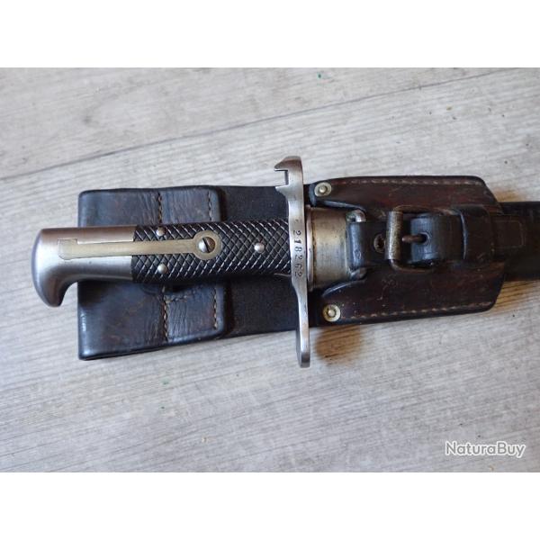 218262 Belle ba�onnette Vetterli Suisse � dents de scie + PF cuir - Mod�le � 3 rivets.