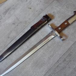 Ba&iuml;onnette Suisse Mod&egrave;le 1918 sans matricule, &agrave; attribuer &agrave; votre mousqueton mod&egrave;le K 11 ou K31
