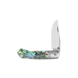 Couteau QSP Heron Lame Acier Nitro-V Satin Manche Nacre Abalone Slip Joint QS175B