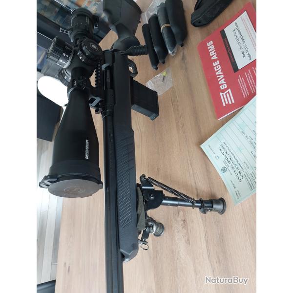 Carabine savage 110 tactical gaucher+lunette discovery PRS genII 5x25ffp mrad