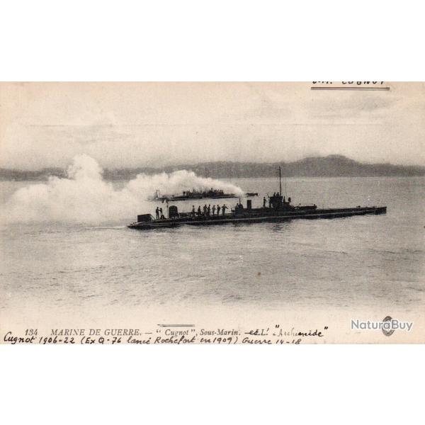 Carte Postale Ancienne - Marine de Guerre - Sous-Marin "Cugnot" et "Archim�de" - N�8513