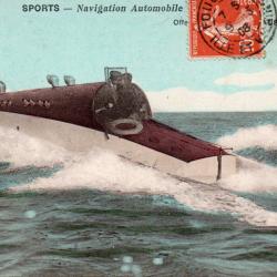 Carte Postale Ancienne Bateau Automobile Navigation Sports - N&deg;8514
