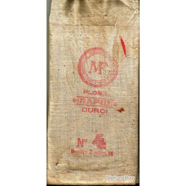 Petit Sac � plombs MANUFRANCE - 8 cm x 17 cm Plombs N�4 - Diam�tre 8,25 mm