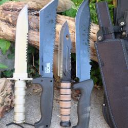 Lot de 4 Bowies Couteau Lame Acier 3Cr13 Manche ABS/Acier Etui LOT POUR REVENDEURS Survie Outlaw